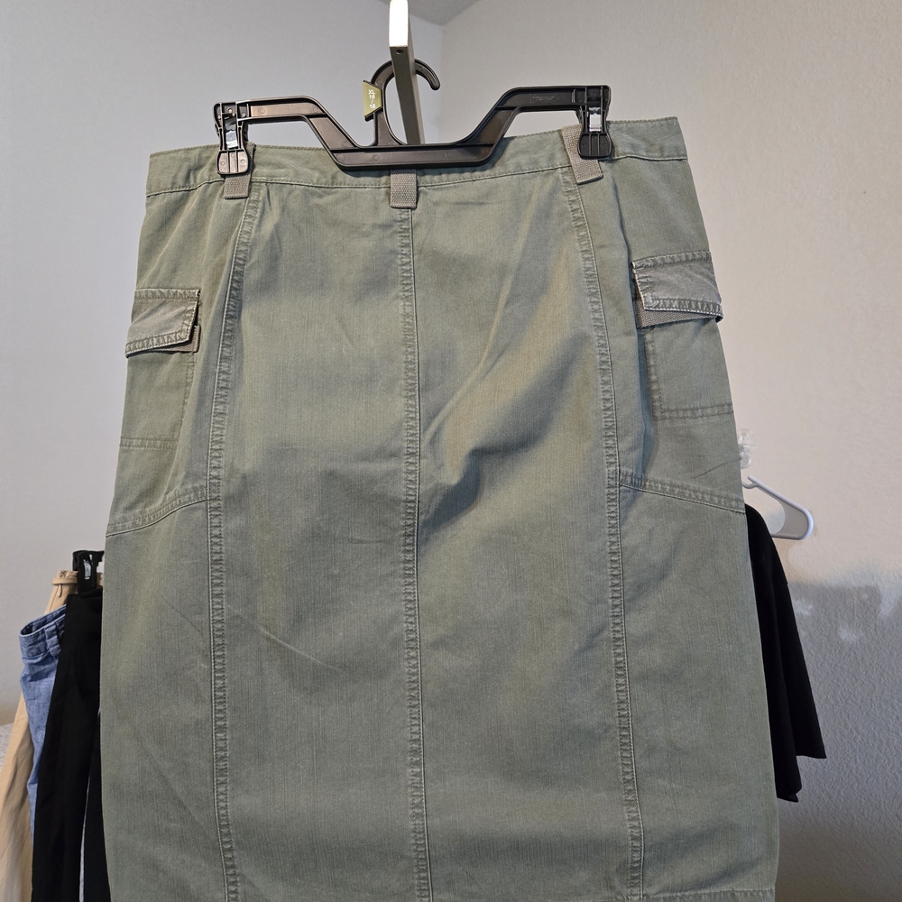 Olive Green Cargo Skirt